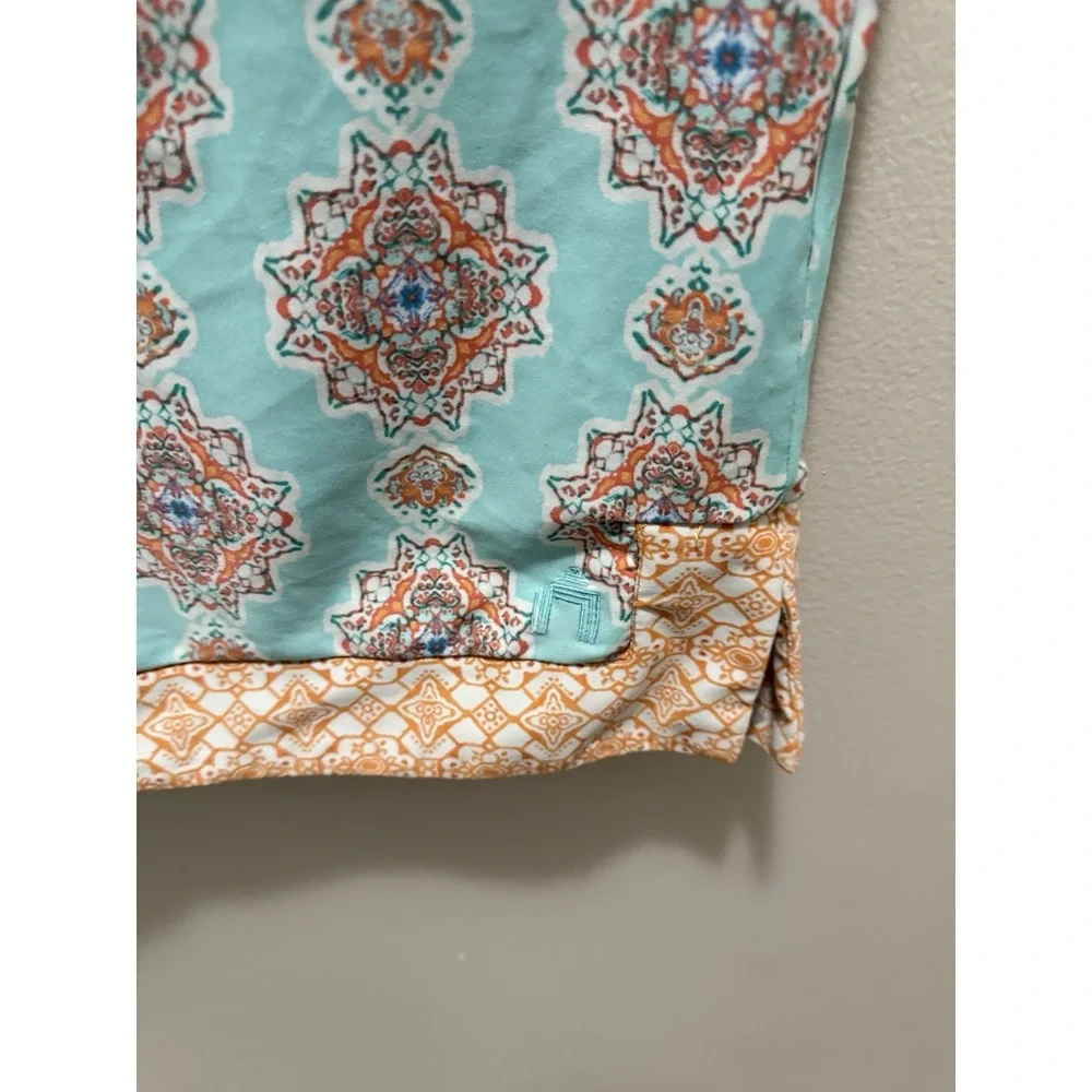 Cabana Life‎ Aqua & Orange Medallion Print Rashguard Tunic – Size 10 Girls